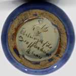 Léon ELCHINGER Vase à coulures bleues céramique (vers 1900 / 1919) - marque. Léon Elchinger