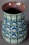 Léon ELCHINGER Vase à décor de carreaux et plumes de paons  céramique (vers 1920 / 1934). Léon Elchinger