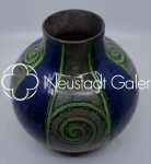 Léon ELCHINGER Vase boule à décor de spirales, céramique,  hauteur 20cm - vers 1920 et 1934. Léon Elchinger