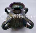 Léon ELCHINGER Vase flammé de forme coloquinte à quatre anses céramique, Hauteur 12cm - vers 1920 / 1934. Léon Elchinger