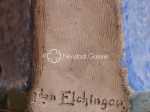 Léon ELCHINGER Vierge céramique, hauteur : 60cm  (détail signature). Léon Elchinger