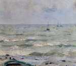 Léon-Gustave RAVANNE Les barques huile sur toile, 55x37,5cm - 1896 (détail). Léon-Gustave Ravanne