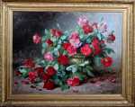 Lothar von SEEBACH Jetée de roses (oeuvre avec son cadre). Lothar von Seebach