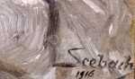 Lothar VON SEEBACH Nu féminin de dos (Alice SCHAAL) HST - 1916 (détail signature). Lothar von Seebach