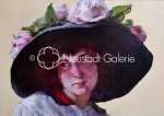 Lothar VON SEEBACH Portrait d Eulalia au chapeau de roses huile sur toile, 61x50cm (détail). Lothar von Seebach