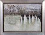Lothar von Seebach Ried inondé huile sur toile (avec son cadre). Lothar von Seebach