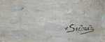 Lothar von Seebach Ried inondé huile sur toile (détail signature). Lothar von Seebach