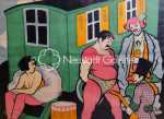 Louis-Philippe KAMM Bal des Artistes - Les saltimbanques - 1923 affiche originale, 71,5x51cm (à vue) - détail. Louis-Philippe Kamm