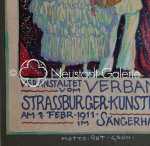 Louis-Philippe KAMM Projet d affiche Pierrot Fest - Sängerhaus à Strasbourg 1911 Aquarelle et gouache (détail). Louis-Philippe Kamm