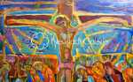 Lucien BINAEPFEL Christ en croix huile sur toile, 75x80cm (détail). Lucien Binaepfel