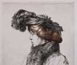 Lucien BLUMER Elégante au chapeau à plume  (détail). Lucien Blumer