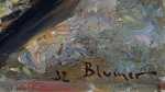 Lucien BLUMERLa cathédrale et les toits de Strasbourg (détail signature et datation). Lucien Blumer