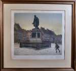 Lucien BLUMER Place Kléber à Strasbourg Eau forte, 42x46cm (avec cadre). Lucien Blumer