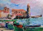 Lucien HAFFEN La ramasseuse de filets (Collioure) huile sur toile, 54x65cm (détail). Lucien Haffen