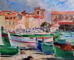 Lucien HAFFEN La ramasseuse de filets (Collioure) huile sur toile, 54x65cm (détail). Lucien Haffen