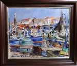 Lucien HAFFEN Le Grau du Roi huile sur toile, 54x65cm - SBG (avec son cadre). Lucien Haffen