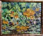 Lucien HAFFEN Ligularia dentada au bord de l eau huile sur toile, 60x73cm.  (avec son cadre). Lucien Haffen