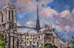 Lucien HAFFEN Notre-Dame de Paris (détail). Lucien Haffen