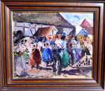 Lucien HAFFEN Scène foklorique en Alsace huile sur panneau, 39x47cm. (avec son cadre). Lucien Haffen