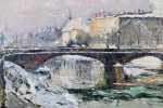 Lucien Haffen - Strasbourg sous la neige vers l église Saint-Jean (détail). Lucien Haffen