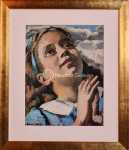 Lucien Weil Jeune fille en prière Huile sur carton (avec son cadre). Lucien Weil