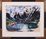 Marthe KIEHL Paysage de montagne (avec son cadre). Marthe Kiehl