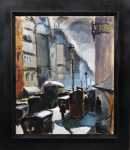 Martin Hubrecht La rue de Rivoli à Paris - 1922  (avec son cadre). Martin Hubrecht