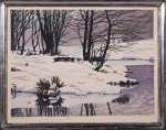 Paul Leschhorn Bach im Winter II (avec son cadre). Paul Leschhorn