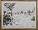 Paul Leschhorn Journée d hiver bois (gravure) - avec son cadre. Paul Leschhorn
