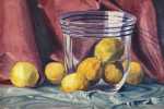 Paul LESCHHORN Nature morte au vase en verre et aux citrons Aquarelle (détail). Paul Leschhorn