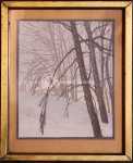Paul LESCHHORN Paysage de neige aux arbres  (avec son cadre). Paul Leschhorn