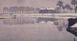 Paul Leschhorn Paysage de neige - bois (gravure) - détail. Paul Leschhorn