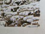 Paul LESCHHORN Paysage de neige estampe (détail). Paul Leschhorn