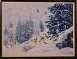 Paul Leschhorn - Paysage de neige (oeuvre avec son cadre). Paul Leschhorn