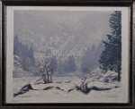 Paul Leschhorn Paysage de Vosges sous la neige (avec son cadre). Paul Leschhorn