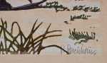 Paul LESCHHORN Sapins en hiver estampe (détail signature). Paul Leschhorn