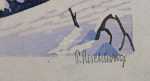 Paul Leschhorn Sapins sous la neige (détail signature). Paul Leschhorn