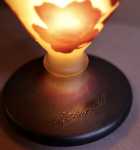 Paul Nicolas (d Argental) - Belle et rare lampe art nouveau de forme champignon à décor de roses - vers 1920 (détail). Paul Nicolas (d Argental)