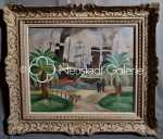 Paul WELSCH Bâteaux en partance huile sur panneau, 54x65cm - 1924 (avec son cadre). Paul Welsch
