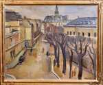 Paul WELSCH La rue Bonaparte à Paris Huile sur toile, 60x73cm (avec son cadre). Paul Welsch
