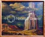 Robert HEITZ La Tour de Babel Huile sur isorel, 50x61cm (avec son cadre). Robert Heitz