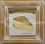 Roger MUHL La tranche de fromage Huile sur toile, 15x15cm (avec son cadre). Roger Muhl