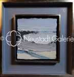 Roger MUHL Mer et sable Huile sur toile, 15x15cm - 1988 (avec son cadre). Roger Muhl