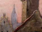 Théodore HAAS Cathédrale et toits de Strasbourg - Huile sur toile (détail). Théodore Haas