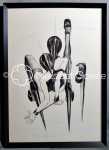 TOMI UNGERER Femme aux talons aiguilles (tenue SM) offset-litho (avec son cadre). Jean-Thomas Ungerer