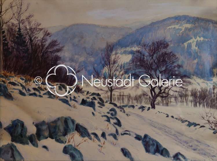 Paul Leschhorn - Paysage des Vosges sous la neige