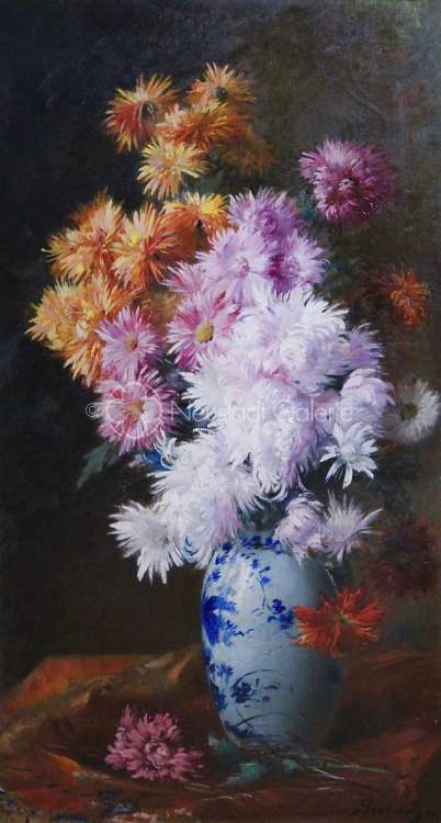Lothar von Seebach - Bouquet de fleurs dans un vase chinois